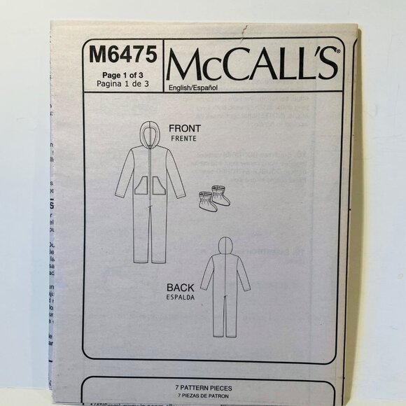 Set of Family Sewing Patterns Hoodie Jumpsuits Booties Parent & Child Sizes - Picture 7 of 8